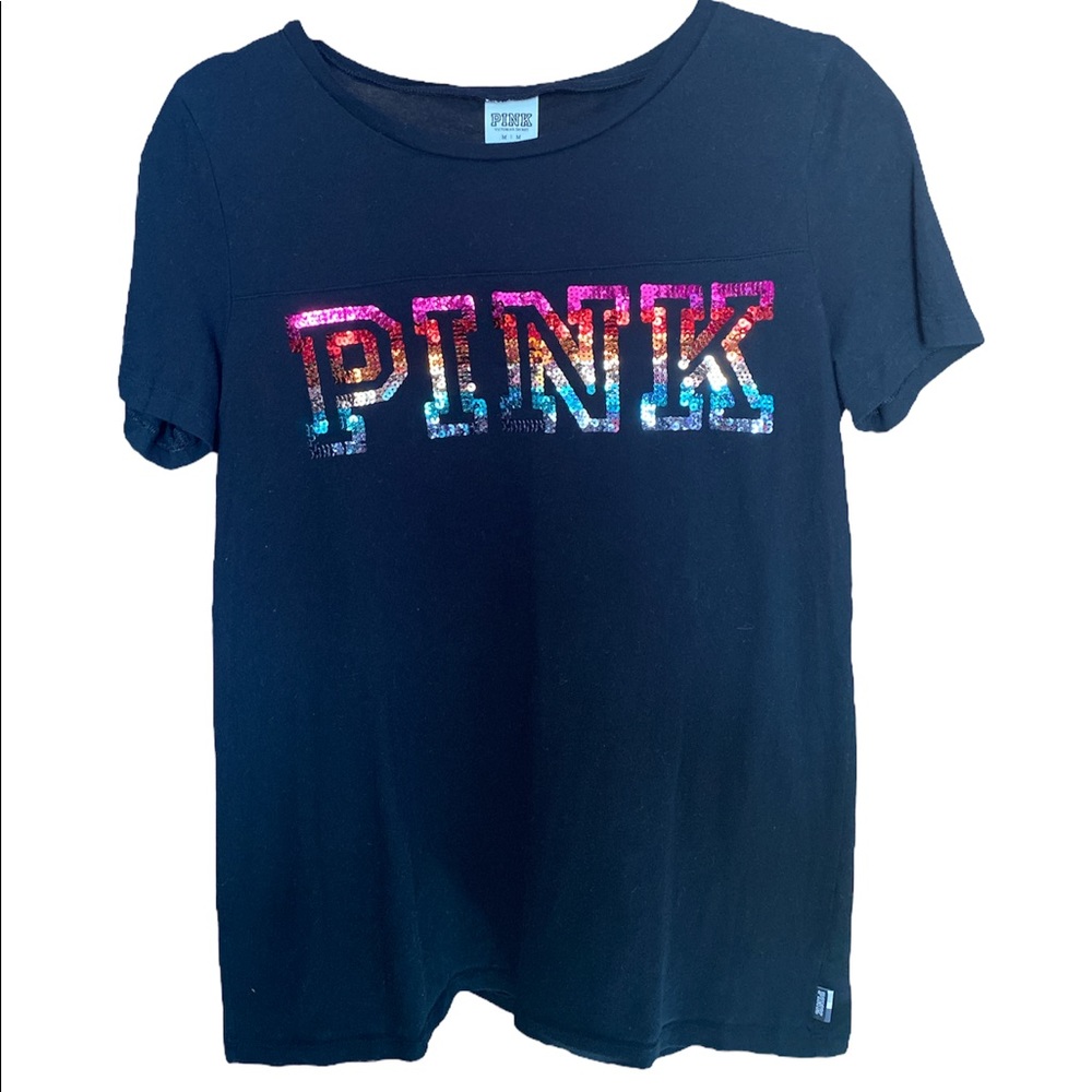 PINK shirt with colorful sequins